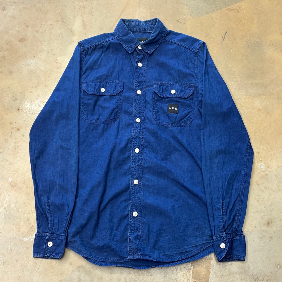 XS 아페세x칼하트 투포켓 네이비 셔츠 상품이미지2