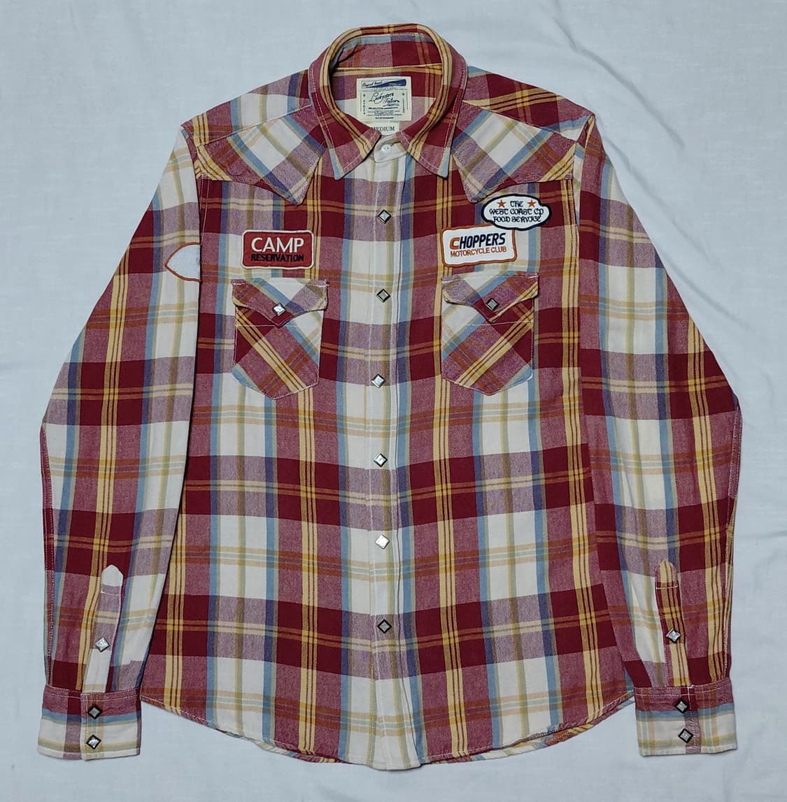 [M] Luckystore Tailors 웨스턴 패치 체크 셔츠 상품이미지1