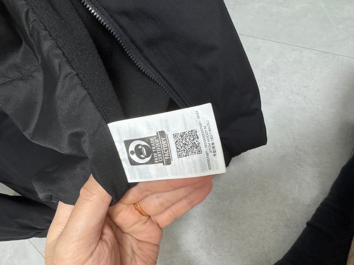 아크테릭스 아톰 후디 xl 블랙 판매 세륨 토륨 리프 다이와피어 나나미카 상품이미지7