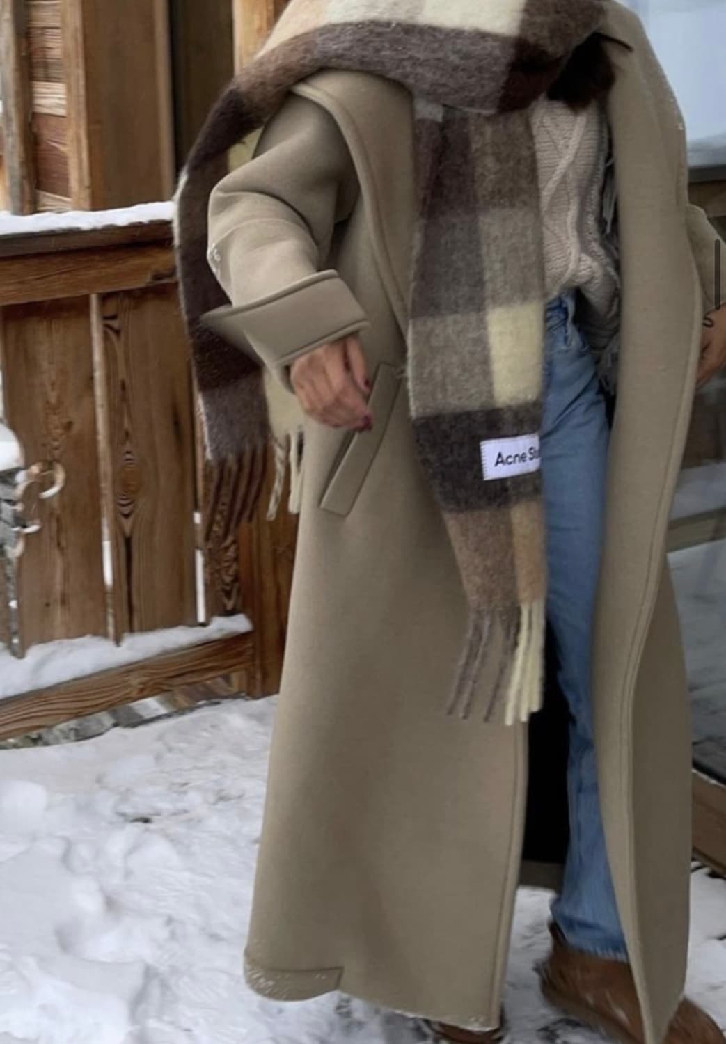 아크네스튜디오 체크 머플러 그레이 상품이미지4