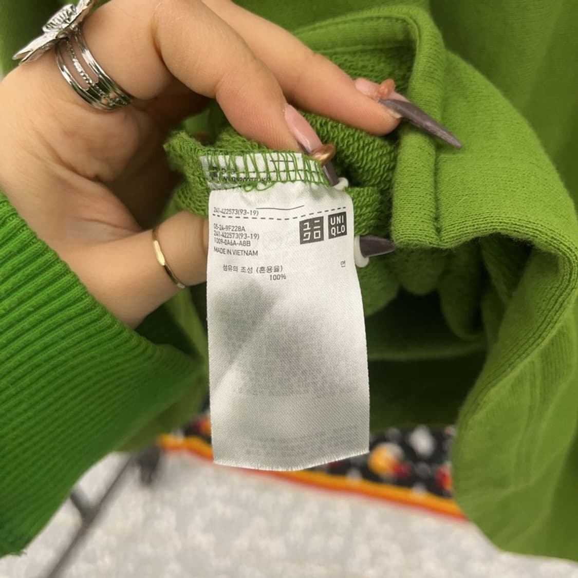 유니클로 U 르메르 오버핏 트임 카키그린 후드티 S C07786 상품이미지6