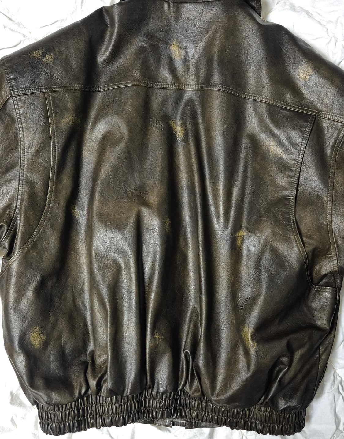 랑거 워시드 레더자켓 브라운 상품이미지6