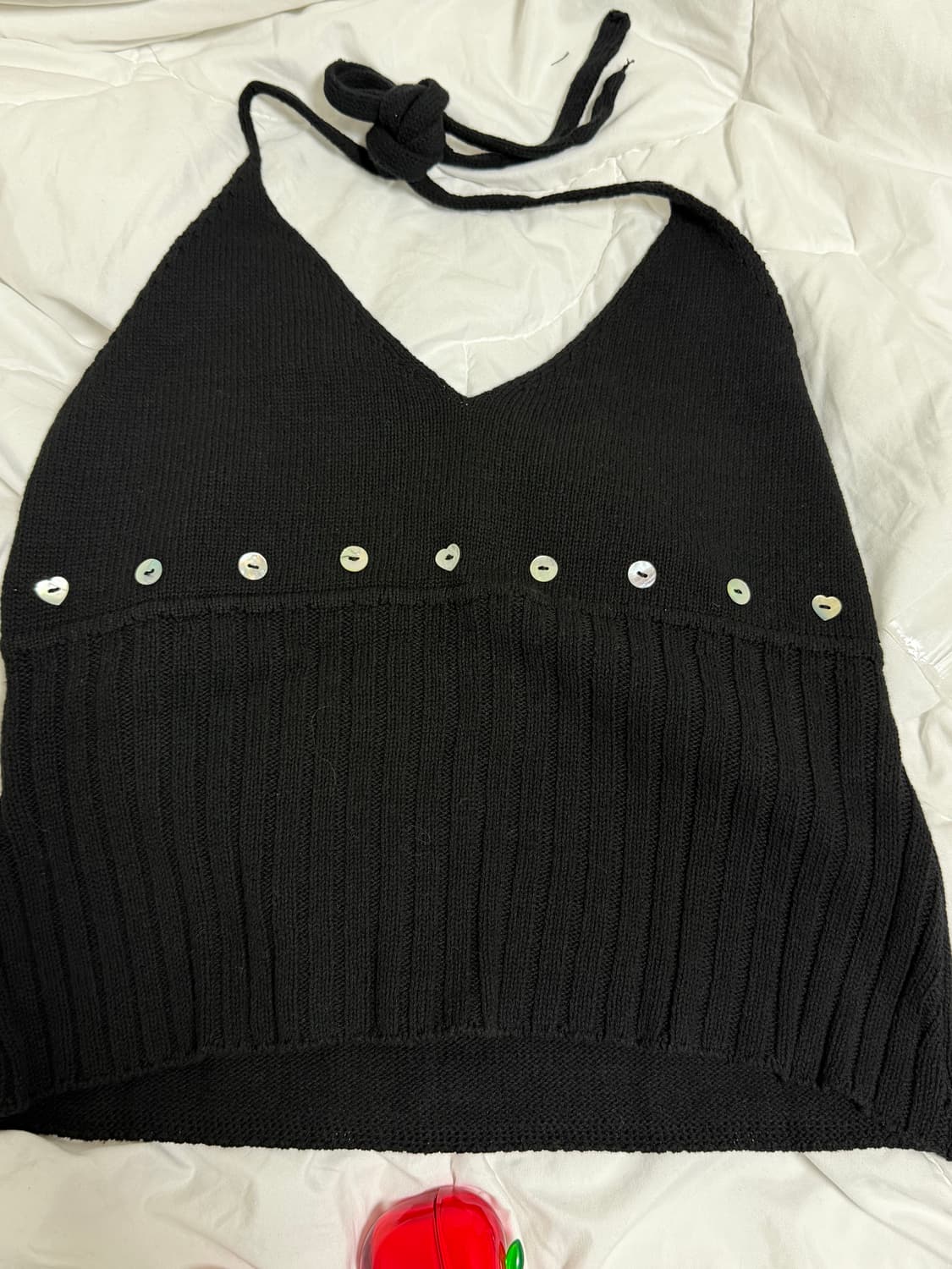 (미착용새상품) foeto 포에토 버튼 홀터 슬리브리스 블랙 상품이미지7