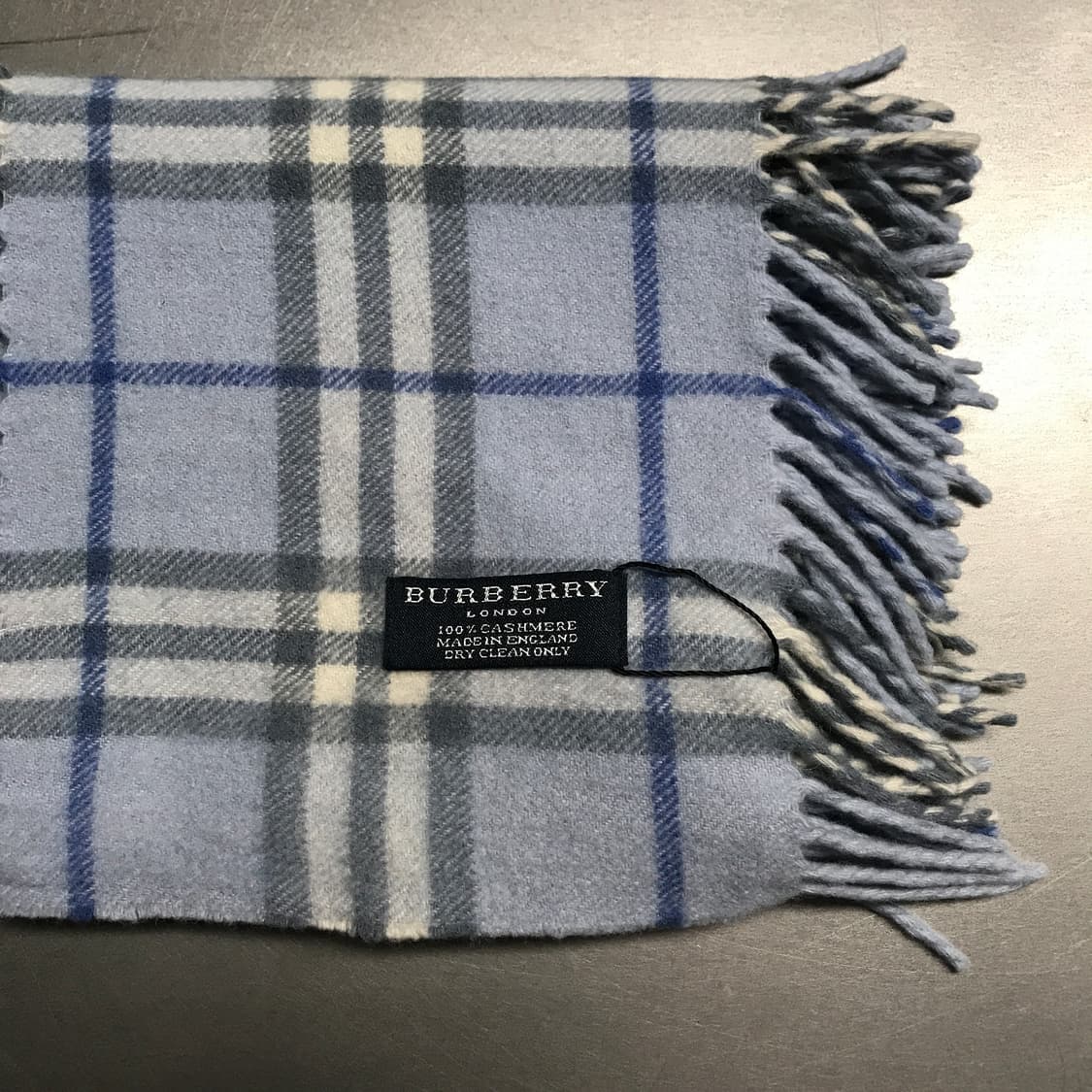버버리 정품 캐시미어 머플러 스카이블루 상품이미지3