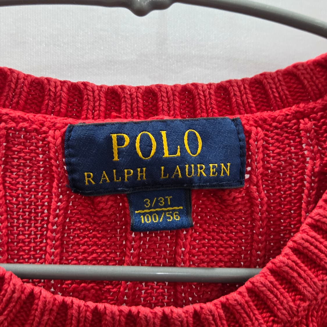 폴로랄프로렌 키즈 코튼 케이블 니트 레드 3T 상품이미지3