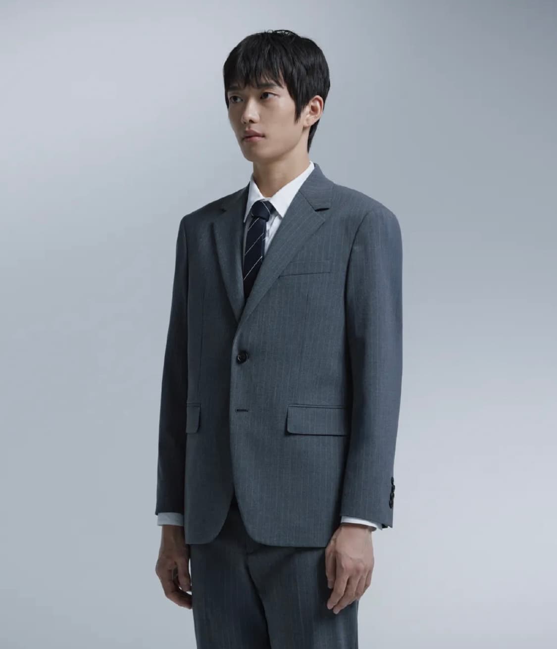 넌블랭크 스트라이프 셋업 다크그레이 상품이미지2