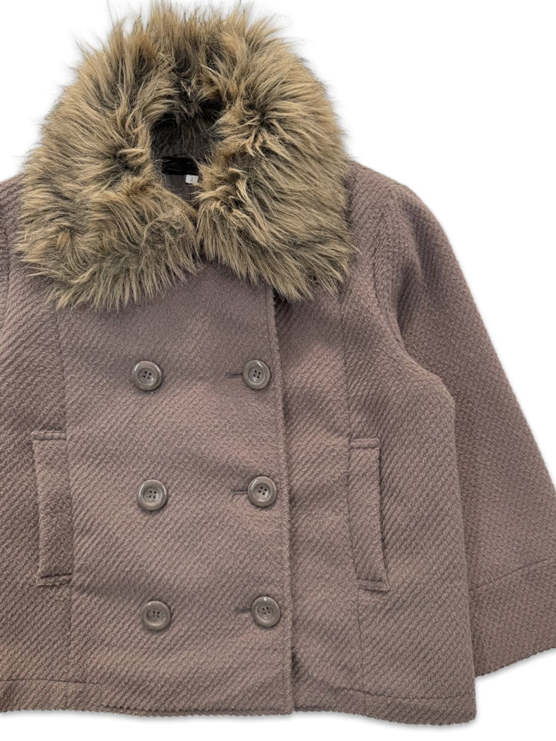 빈티지 브라운 7부 더블 코트 상품이미지2