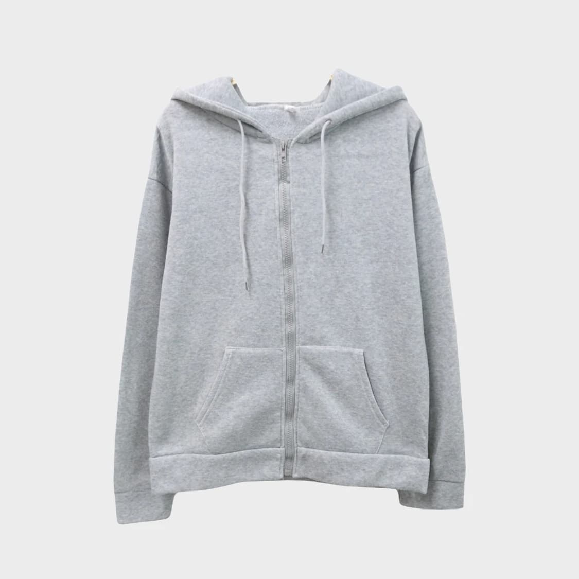 그레이 기모 후드 집업 61397 상품이미지1