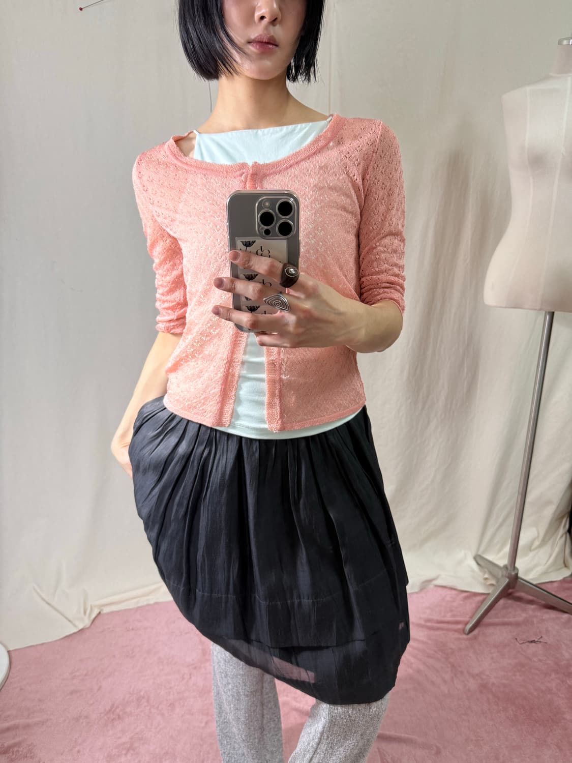 Peyton place 펀칭 가디건 상품이미지1