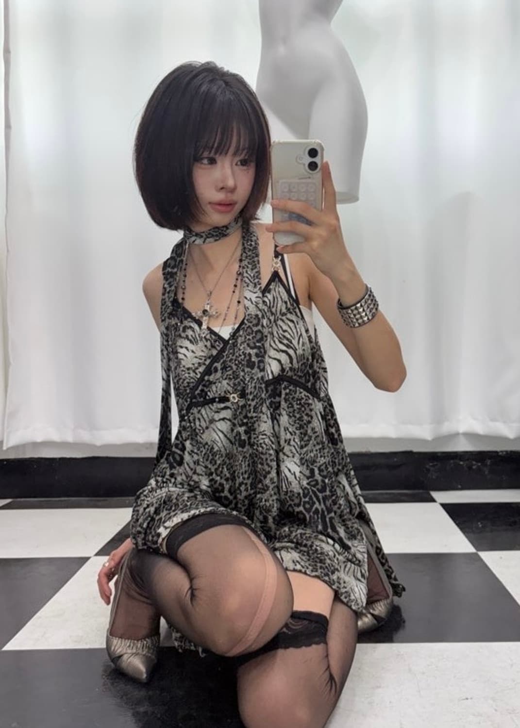 🎸레오파드 레이스 슬리브리스🎸 상품이미지2