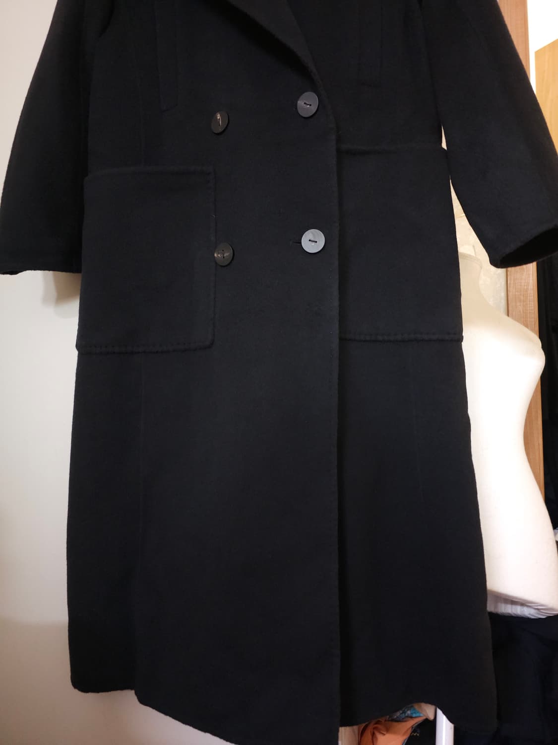 시스템 양모 캐시미어 핸드메이드 롱코트 상품이미지4