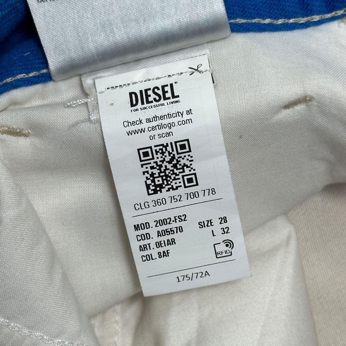 DIESEL 스트레이트핏 데님 팬츠 28 상품이미지9