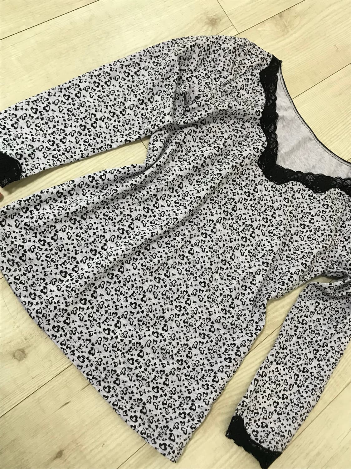 heart lace light purple T jpn 상품이미지5