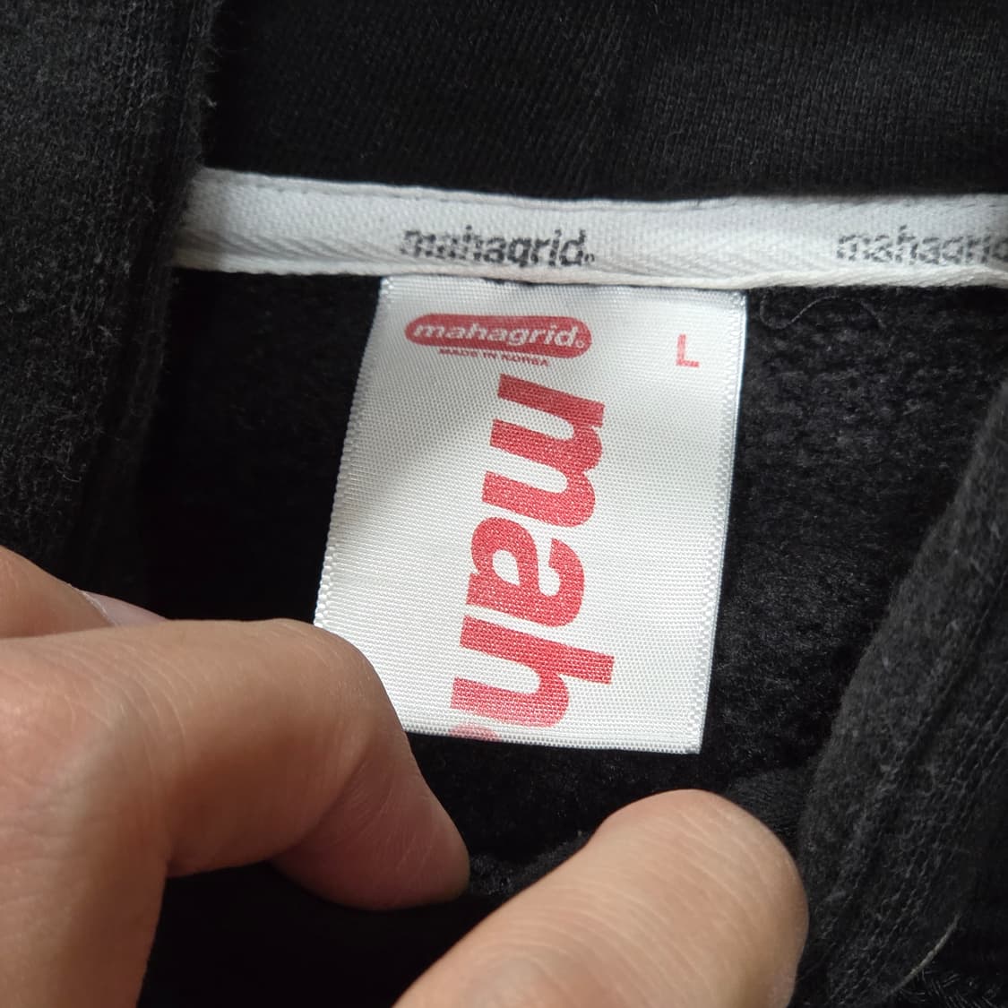 마하그리드 오버핏 블랙 후드티 상품이미지7