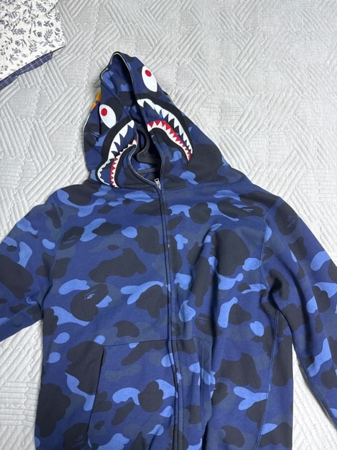 베이프 샤크 후드집업 네이비 L 상품이미지1