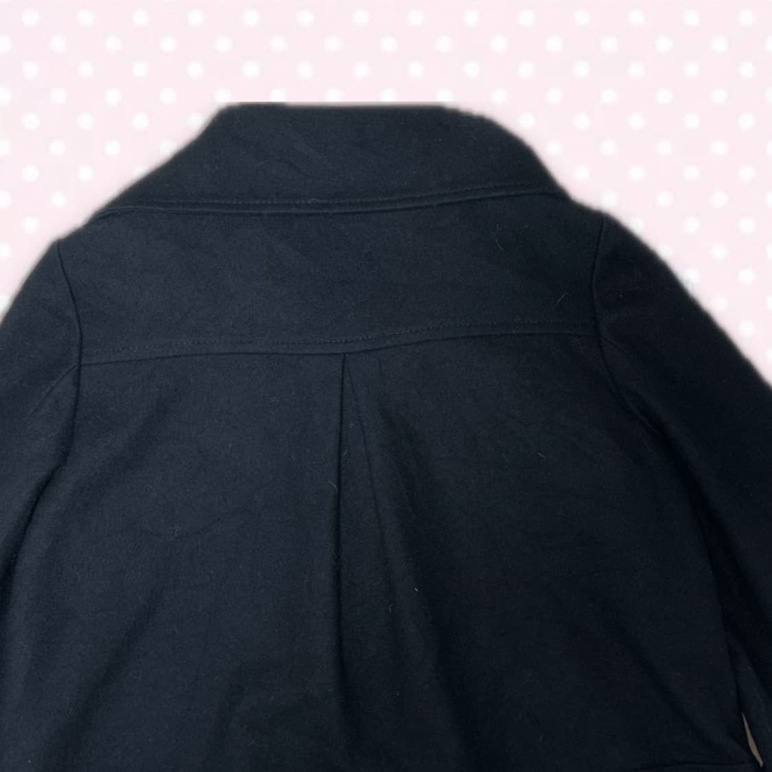 모리걸 갸루 데일리 빈티지 동글단추 블랙케이프숏코트 상품이미지4