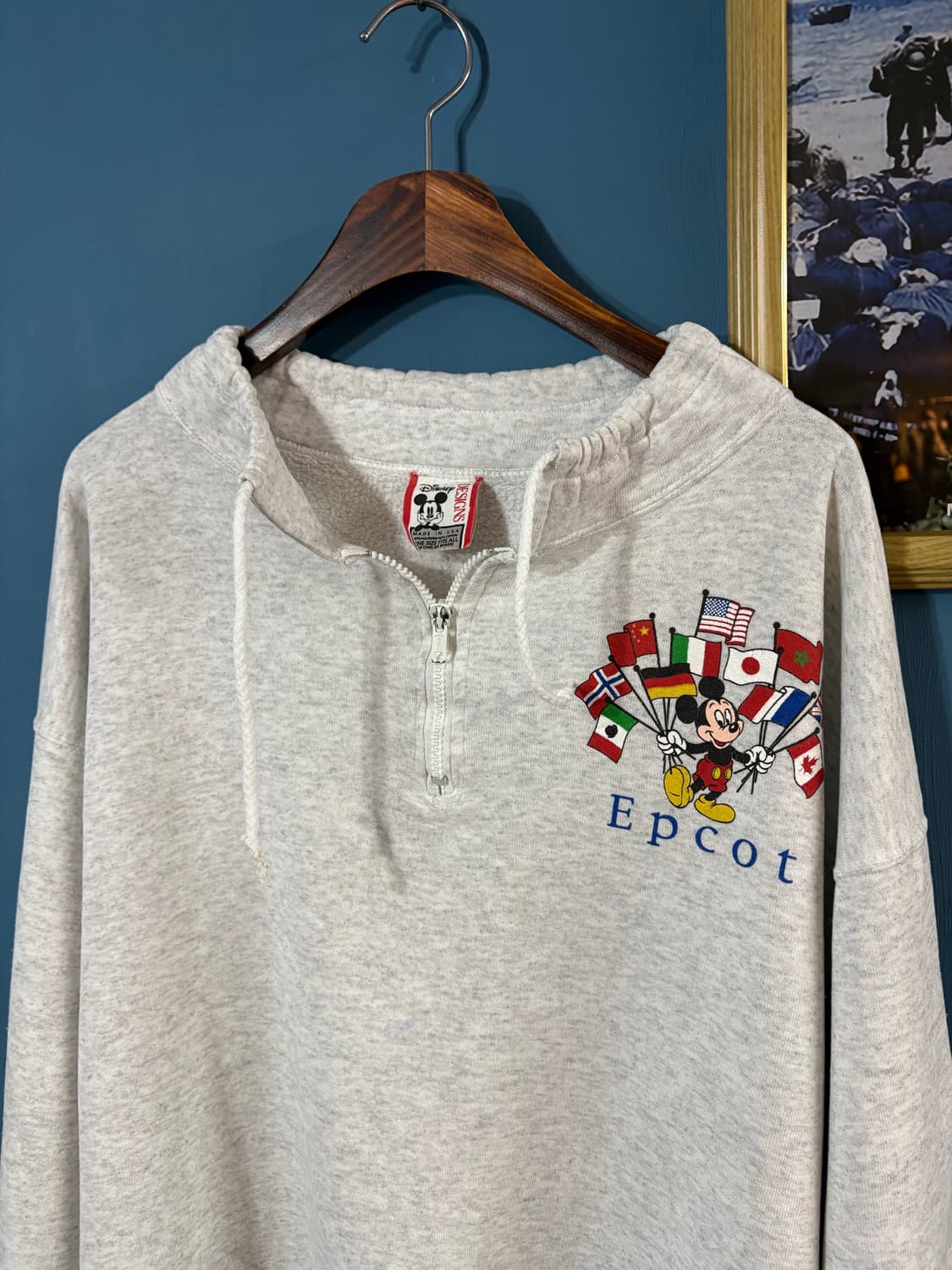 90's USA Mickey Epcot Quarter Zip Sweats 상품이미지6