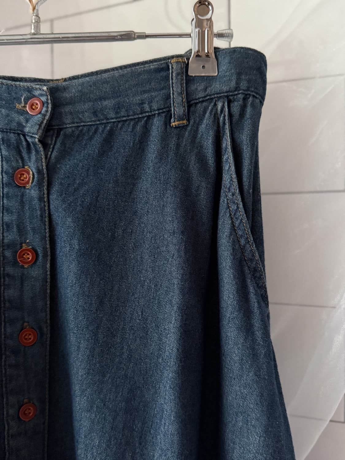 Fringe Patch Button Denim Skirt 0389 상품이미지4