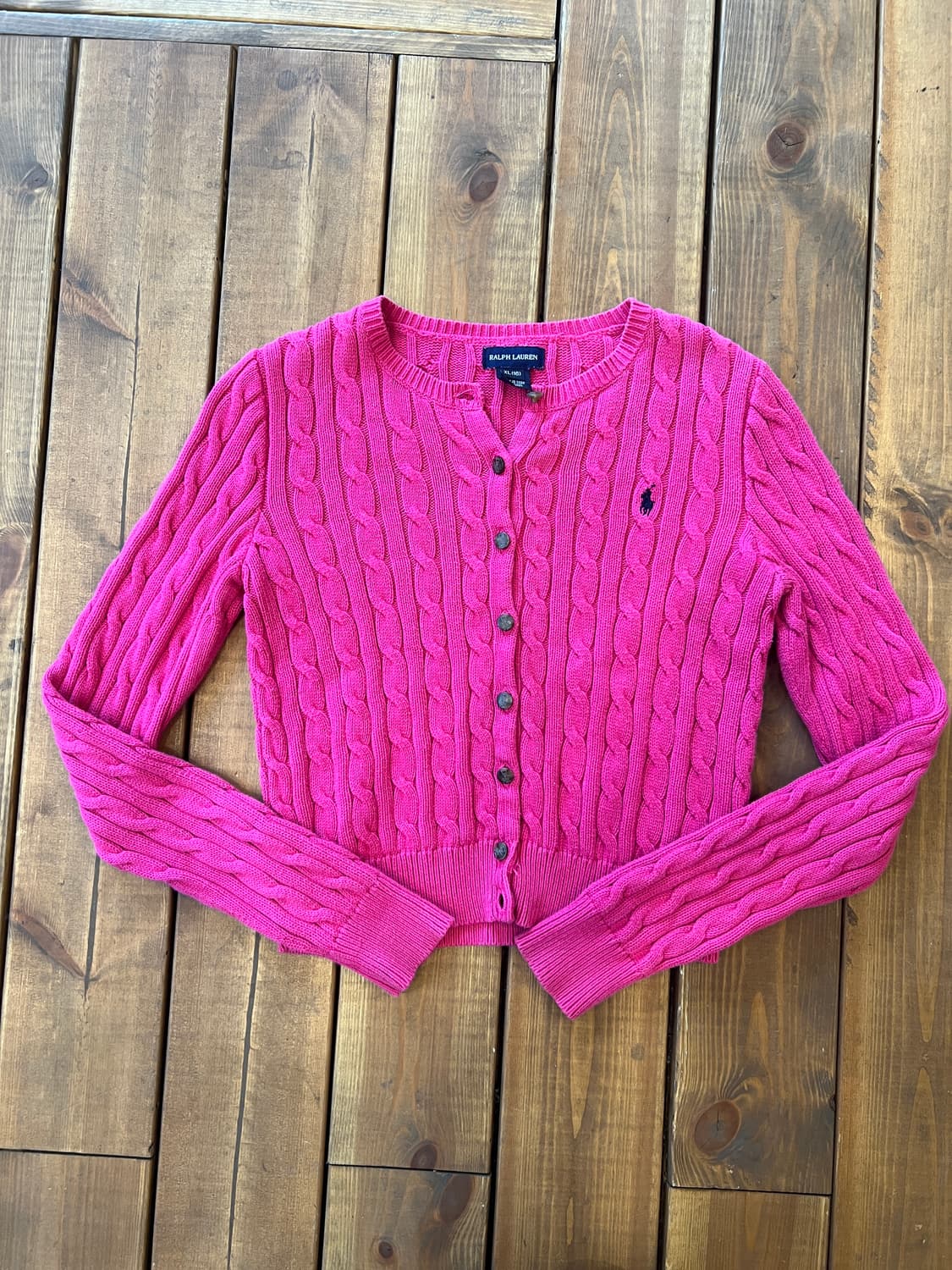 폴로 딥 핑크 니트 가디건 상품이미지7