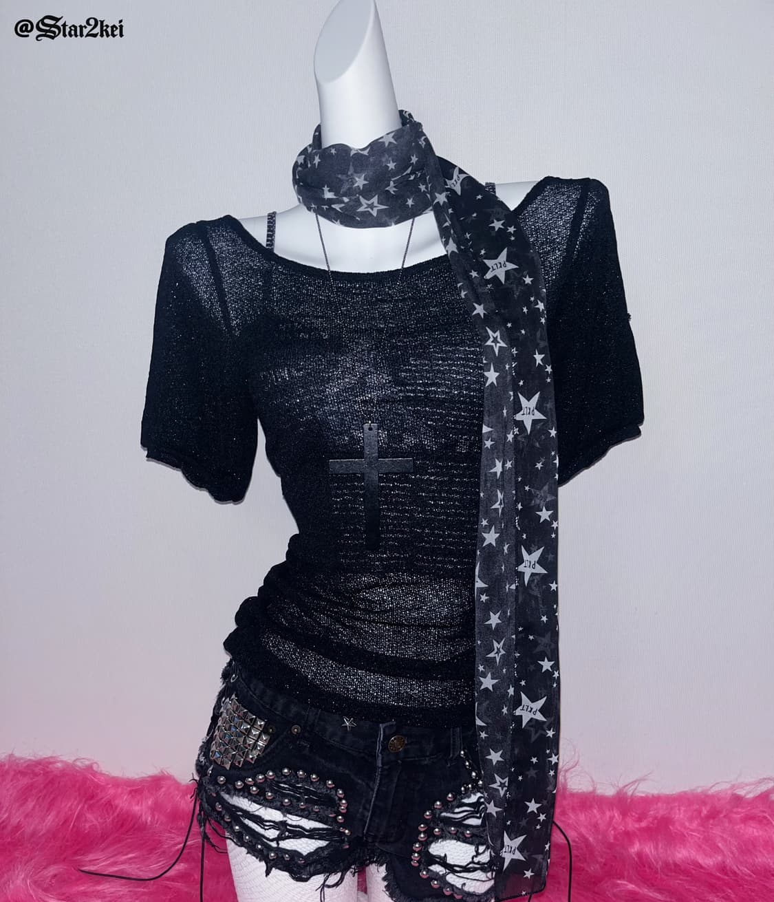Cecil McBee 시스루 반팔탑 3 Peice Set 상품이미지1