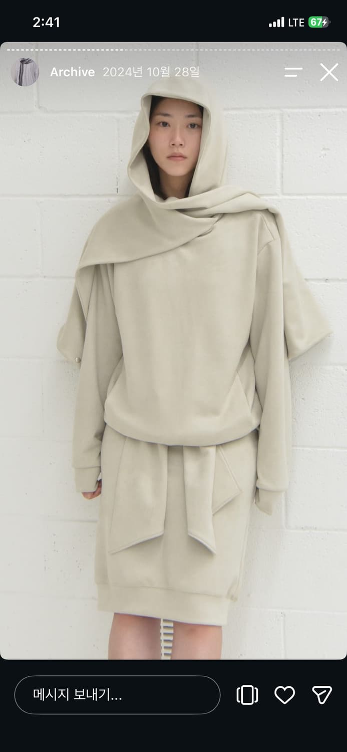 [tiles] muffler hoodie (beige grey) 상품이미지2