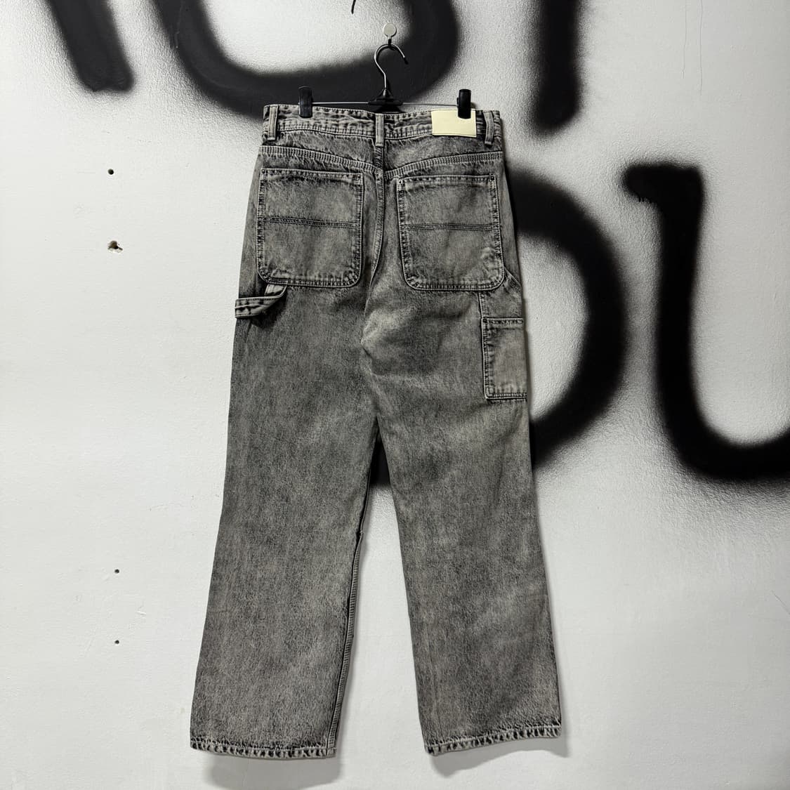 메종미네드 워싱 디테일 카고 카펜터 와이드 데님 팬츠 상품이미지2