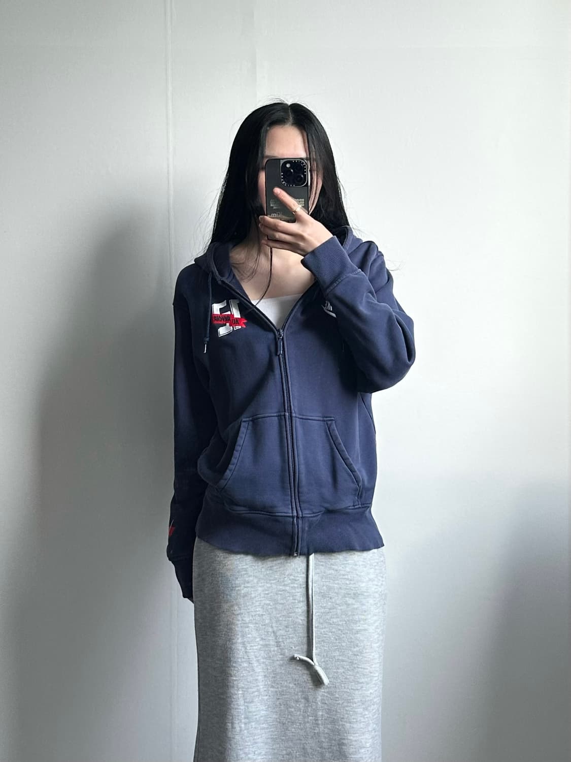 나이키 백로고 네이비 후드집업 상품이미지1