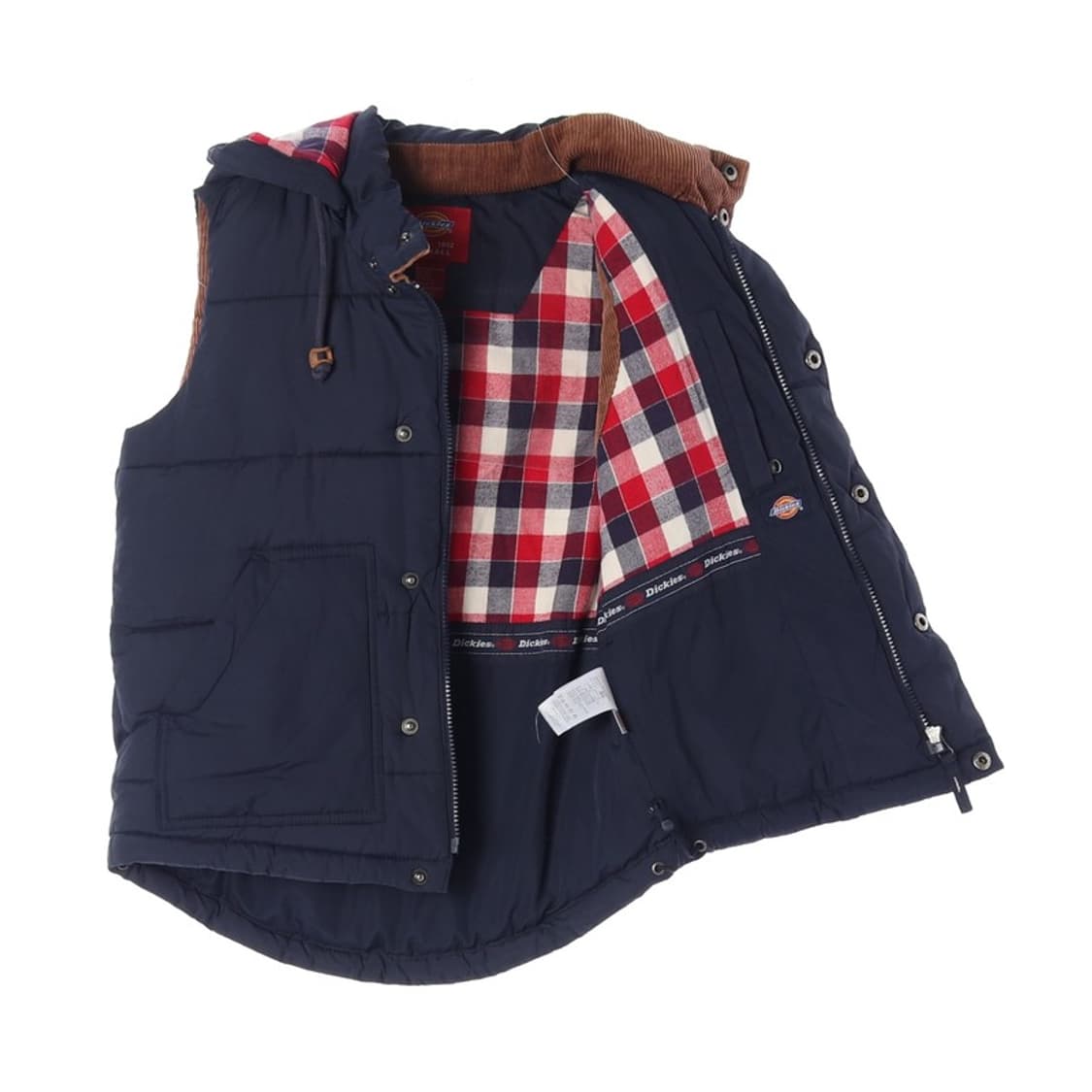 디키즈 올드스쿨 체크 안감 패딩 조끼 XS 상품이미지2