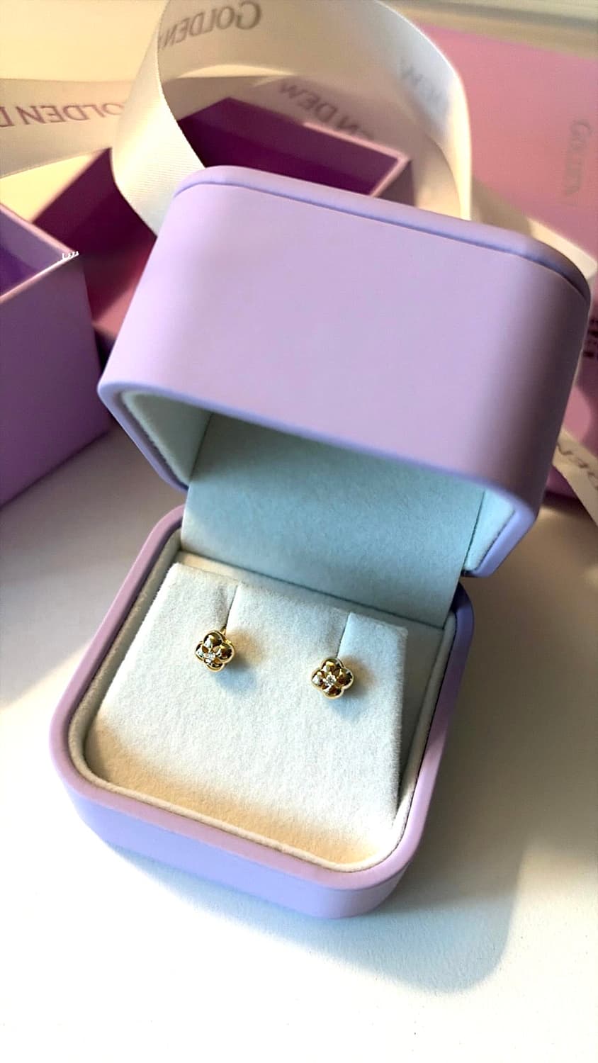 [정품] 골든듀 코튼 귀걸이 (다이아+18k 옐로우골드) 상품이미지5
