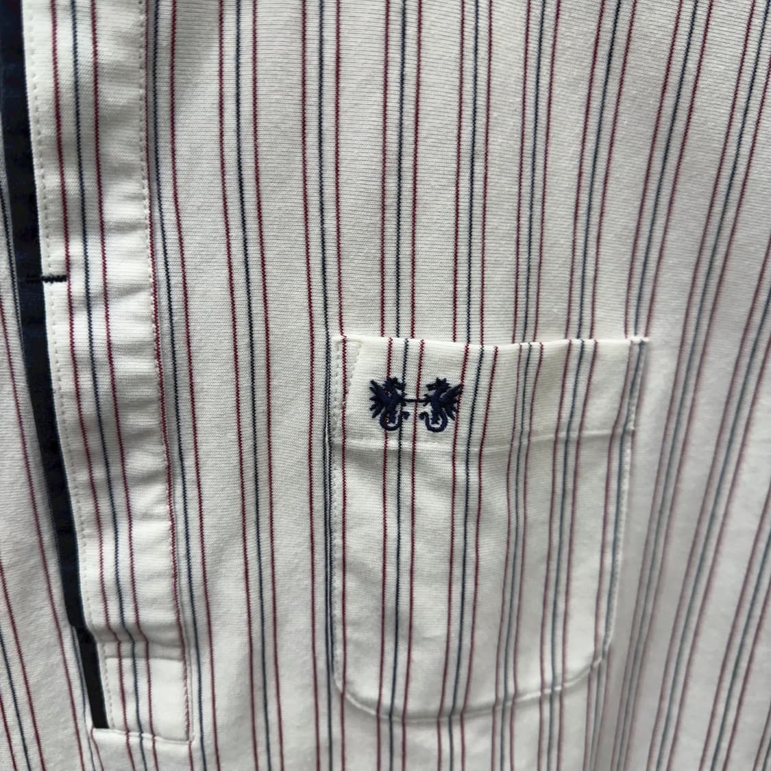 맥그리거 스트라이프 카라 반팔 티셔츠 하프 버튼업 디테일 아이보리 상품이미지6