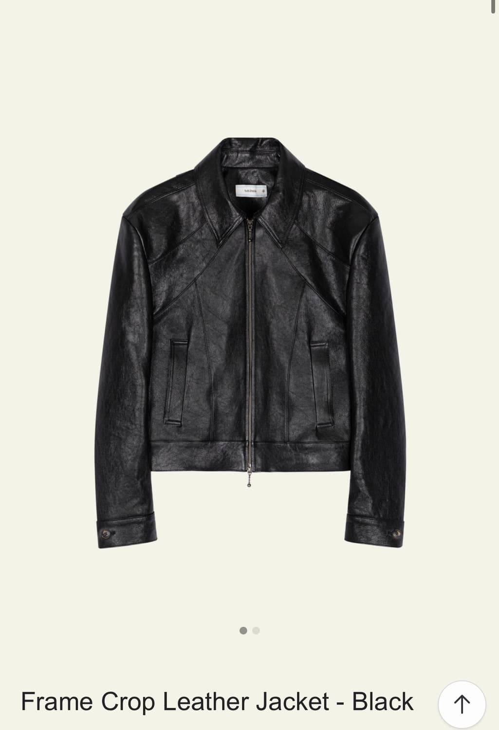 웨이비니스 크롭 레더 자켓 상품이미지1