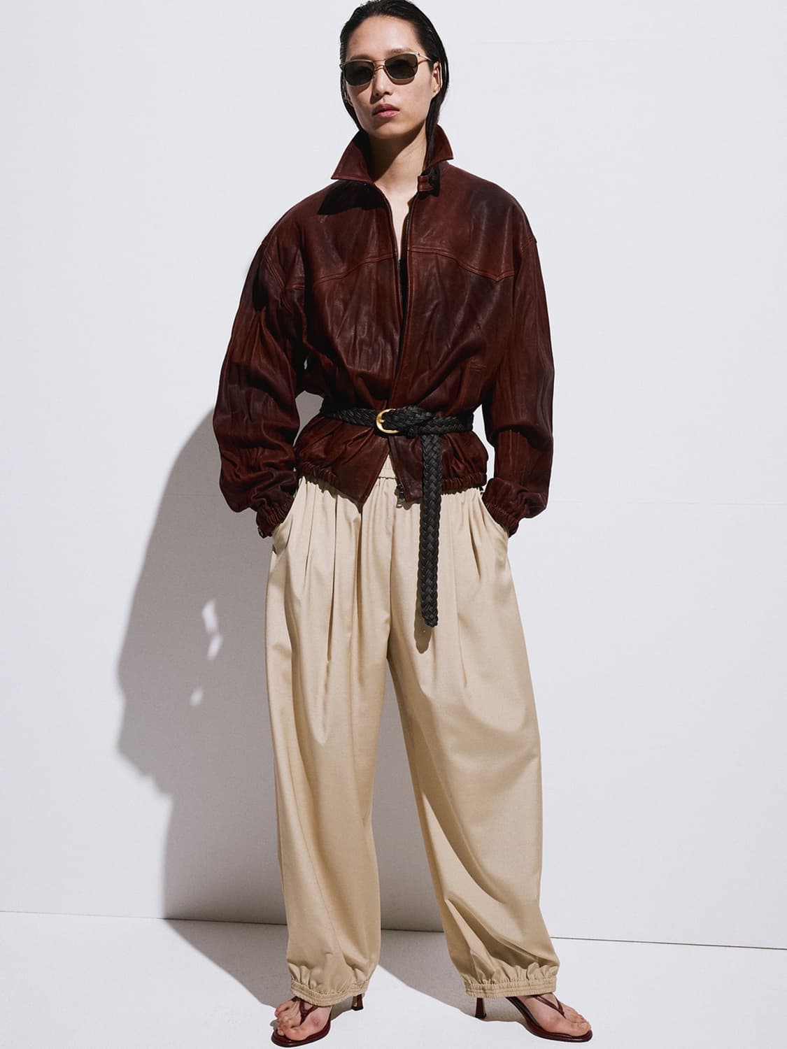 렉토 RECTO 빈티지 이펙트 레더 점퍼 가죽 자켓 레드 브라운 상품이미지2