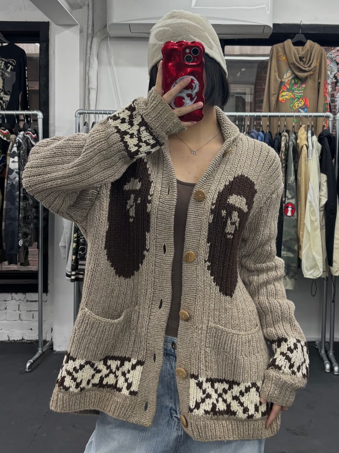 베이프 빅사루 코위찬 가디건 상품이미지1