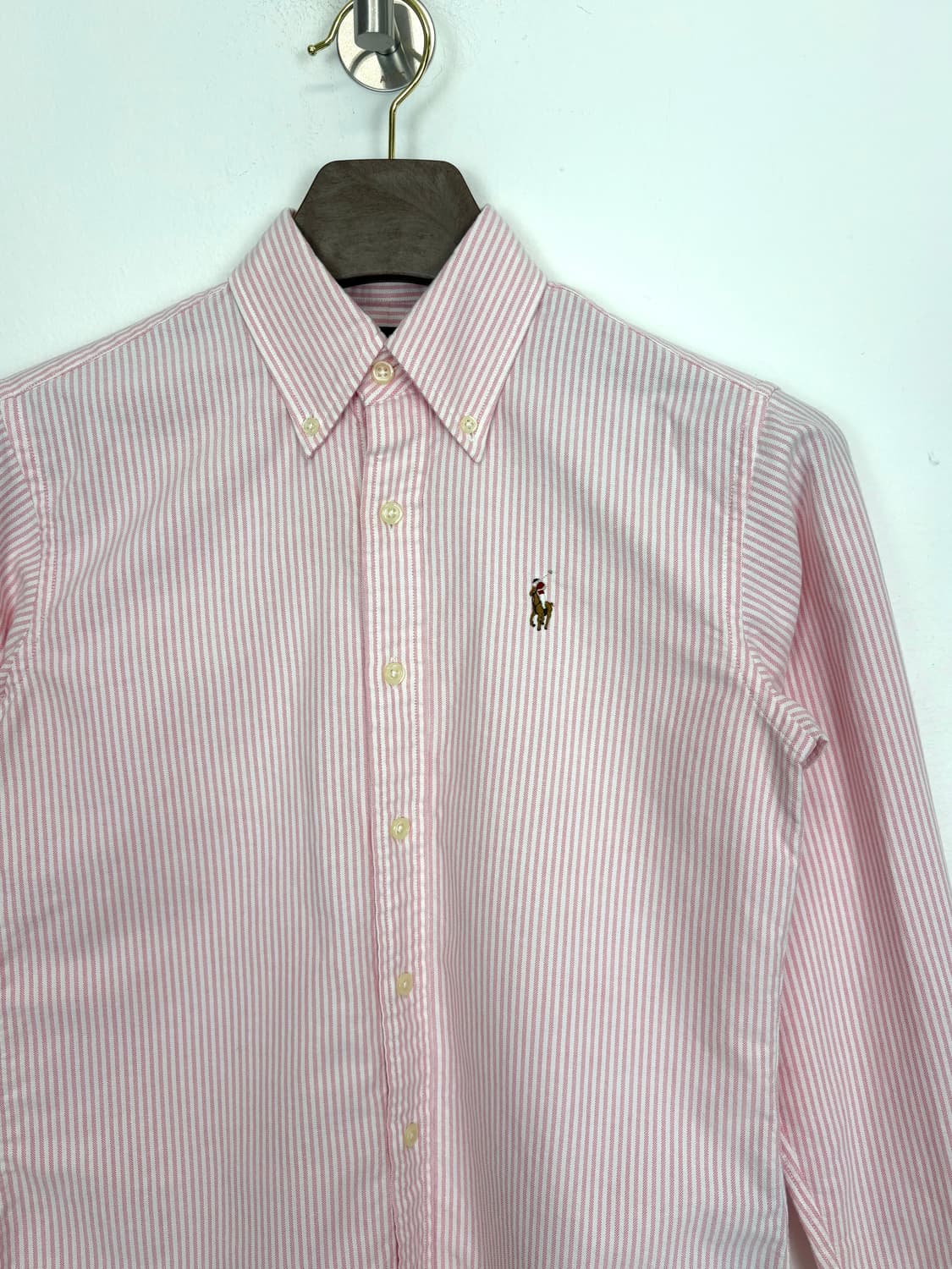 [S]POLO 핑크 여성 스트라이프 긴팔 셔츠  상품이미지2