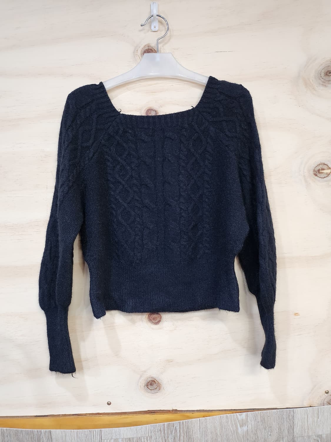 555) 케이블 스퀘어넥 니트 상품이미지2