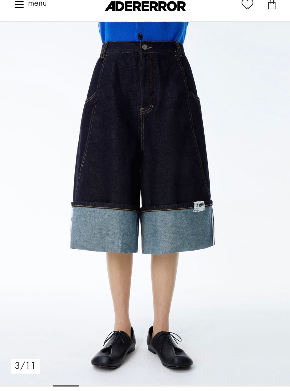 ADERERROR Henrik jeans 데님 버뮤다 S 상품이미지3