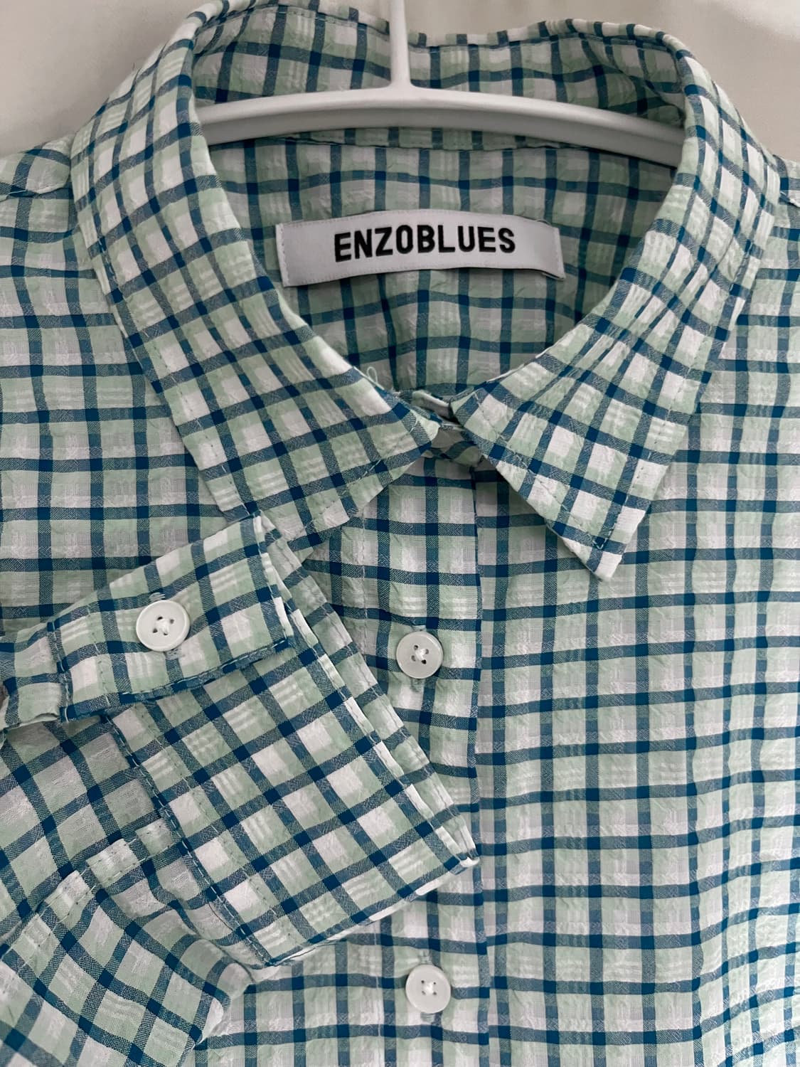 엔조블루스_위티체크셔츠 (그린) 상품이미지5