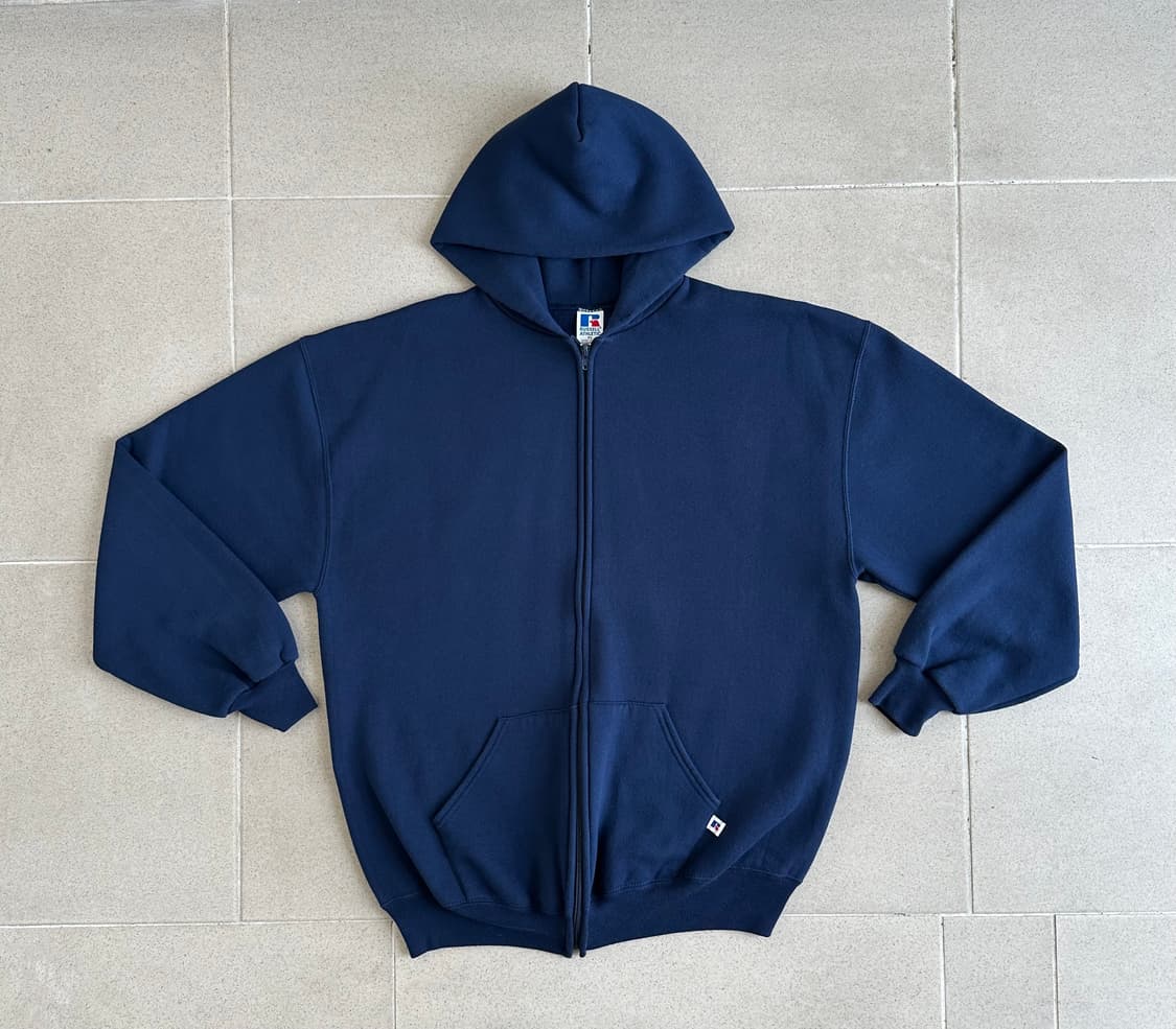 90s 빈티지 러셀 후드집업 네이비 XL USA 상품이미지1