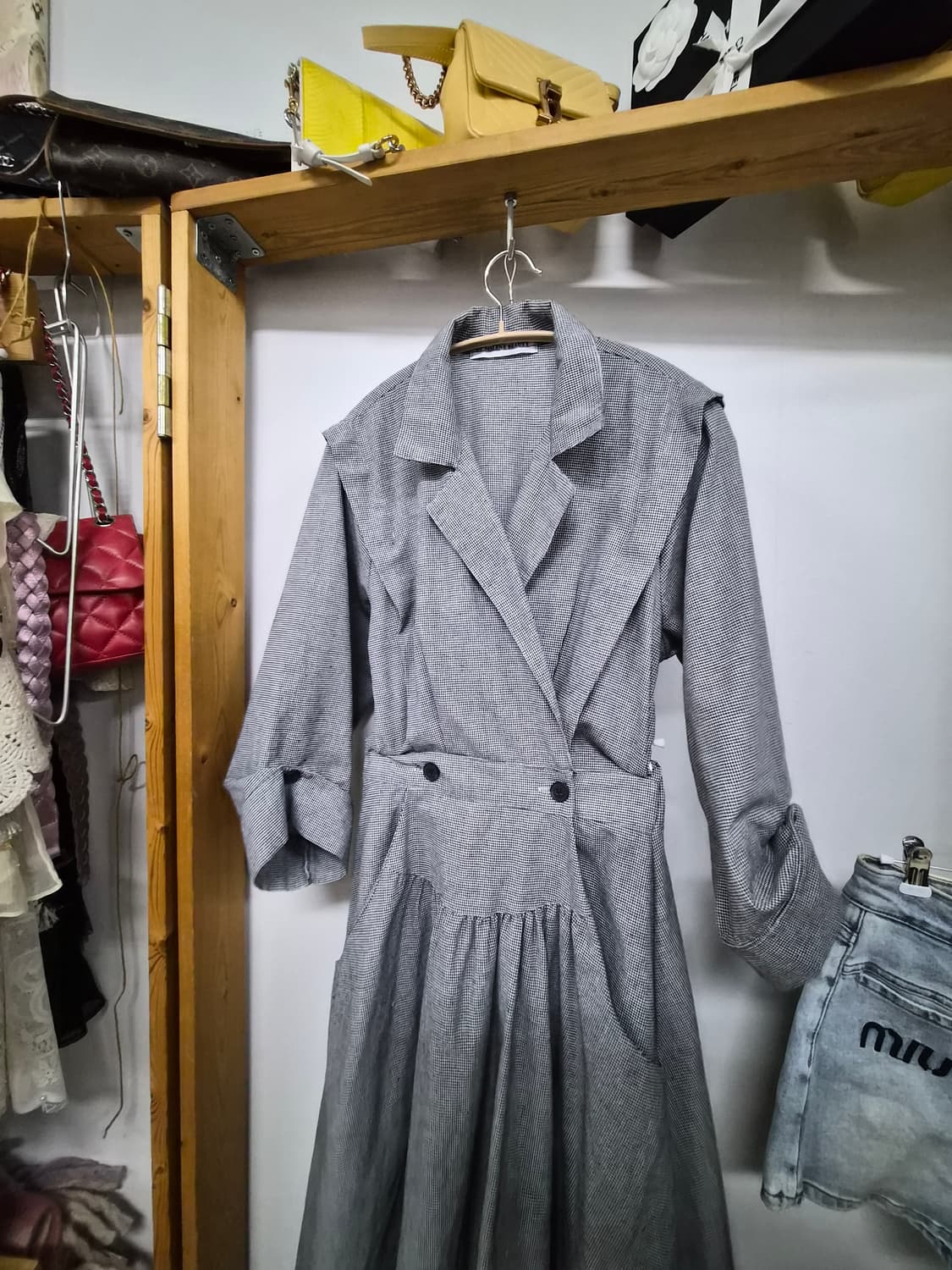 고방체크  플레어 원피스 상품이미지5