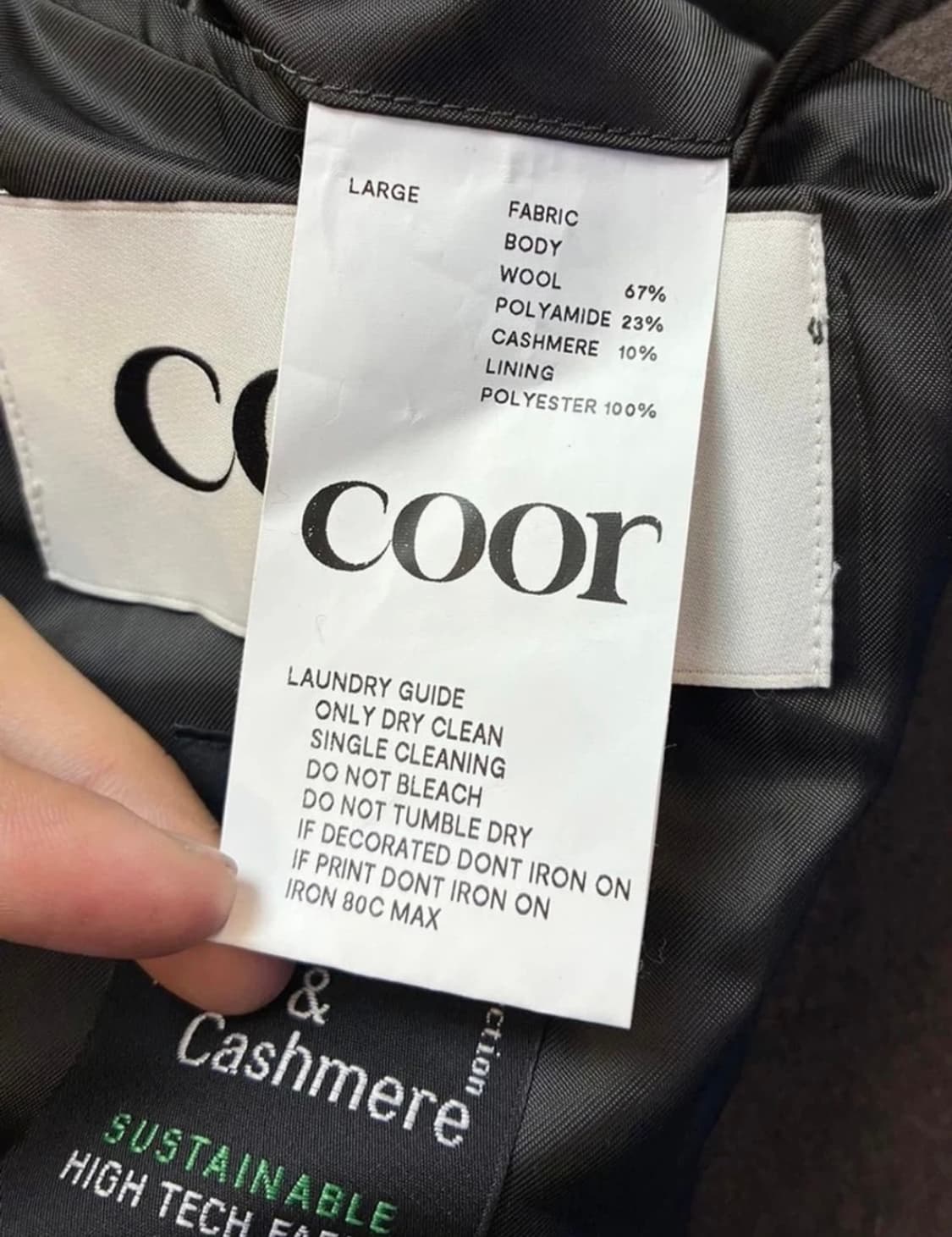 쿠어 MTR 캐시미어 블렌드 더블 롱 코트 L 상품이미지2