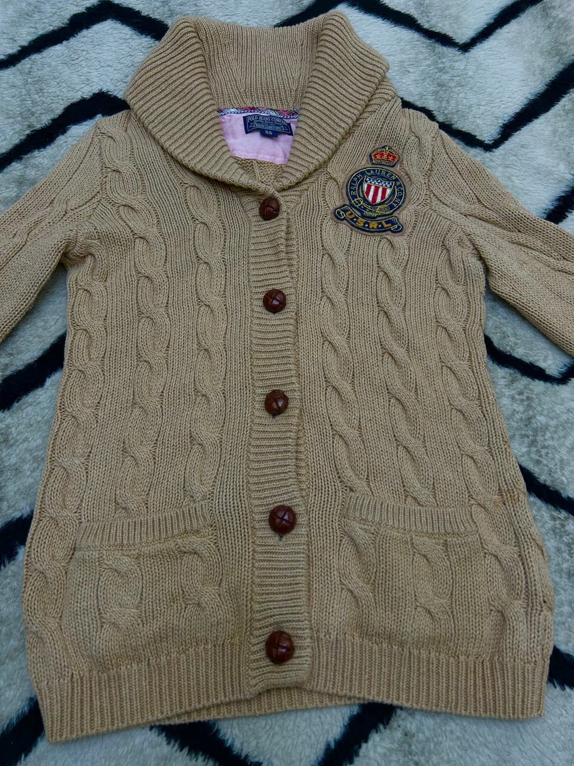 [XS]Polo jeans 케이블 캐시미어 혼방 니트 가디건/베이지 상품이미지3