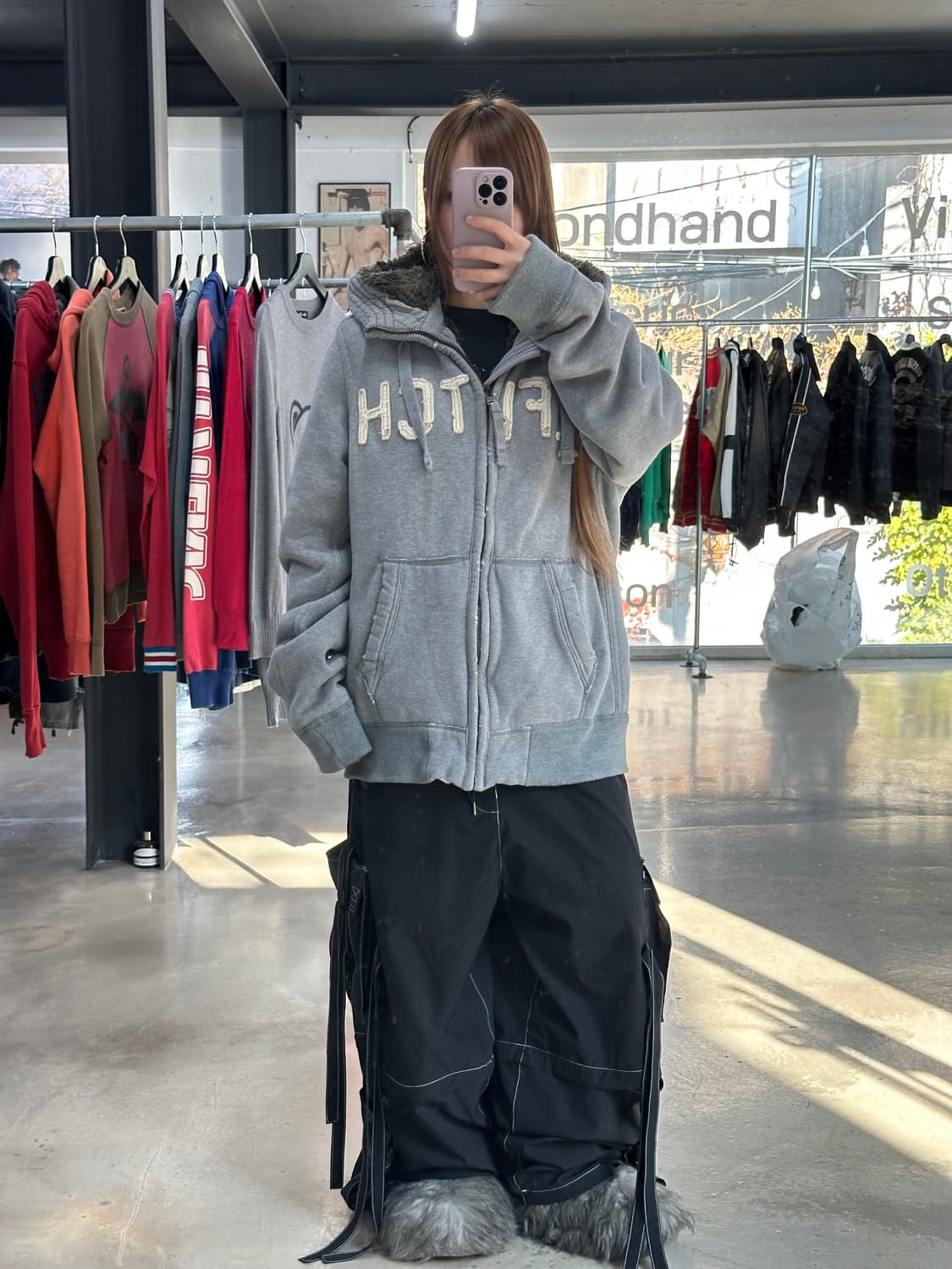 아베크롬비 데미지 울프죠 후드자켓 XL 상품이미지4