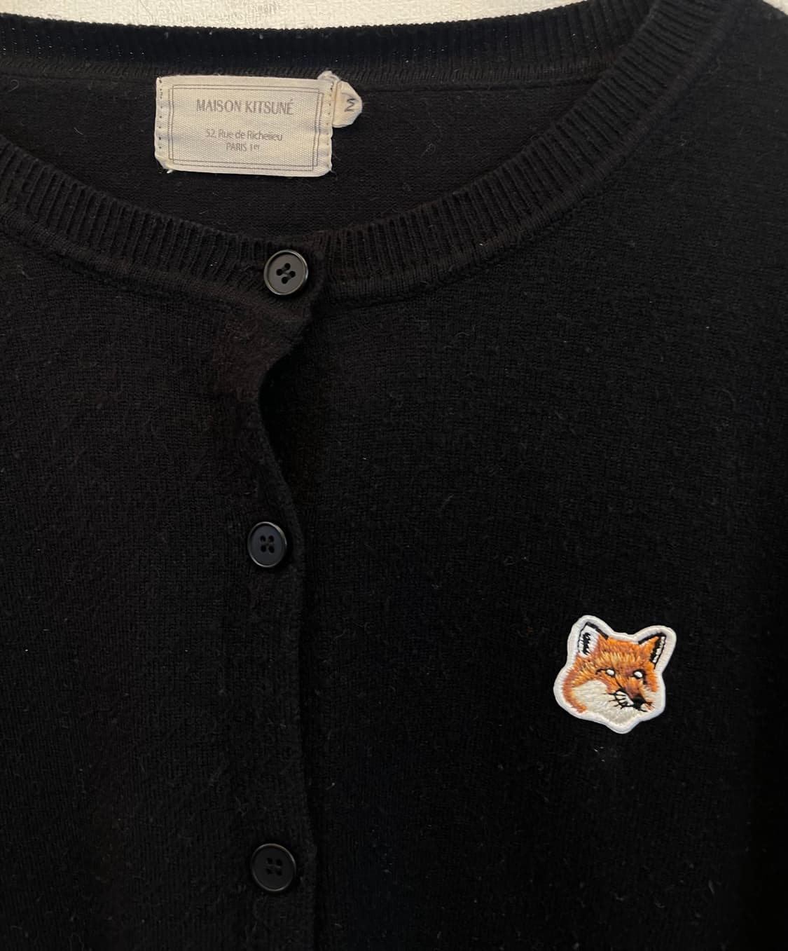 메종키츠네 폭스헤드 블랙가디건 M:) 니트가디건 상품이미지3
