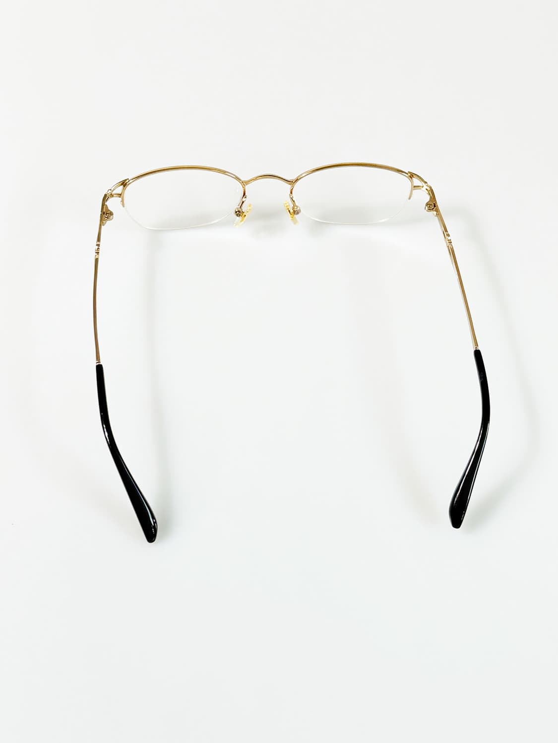 90s 골드 티타늄 반무테 스퀘어 빈티지 데드스탁 안경 상품이미지6