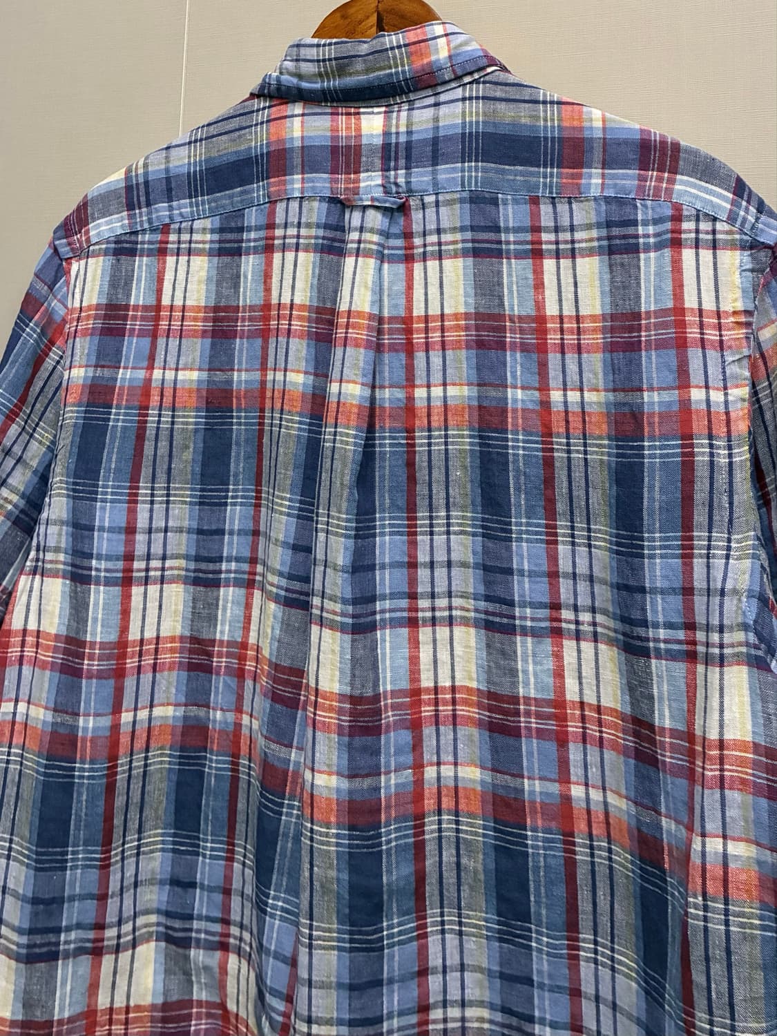 (M)POLO 폴로랄프로렌 마드라스 리넨 버튼다운 반팔 체크셔츠 상품이미지9