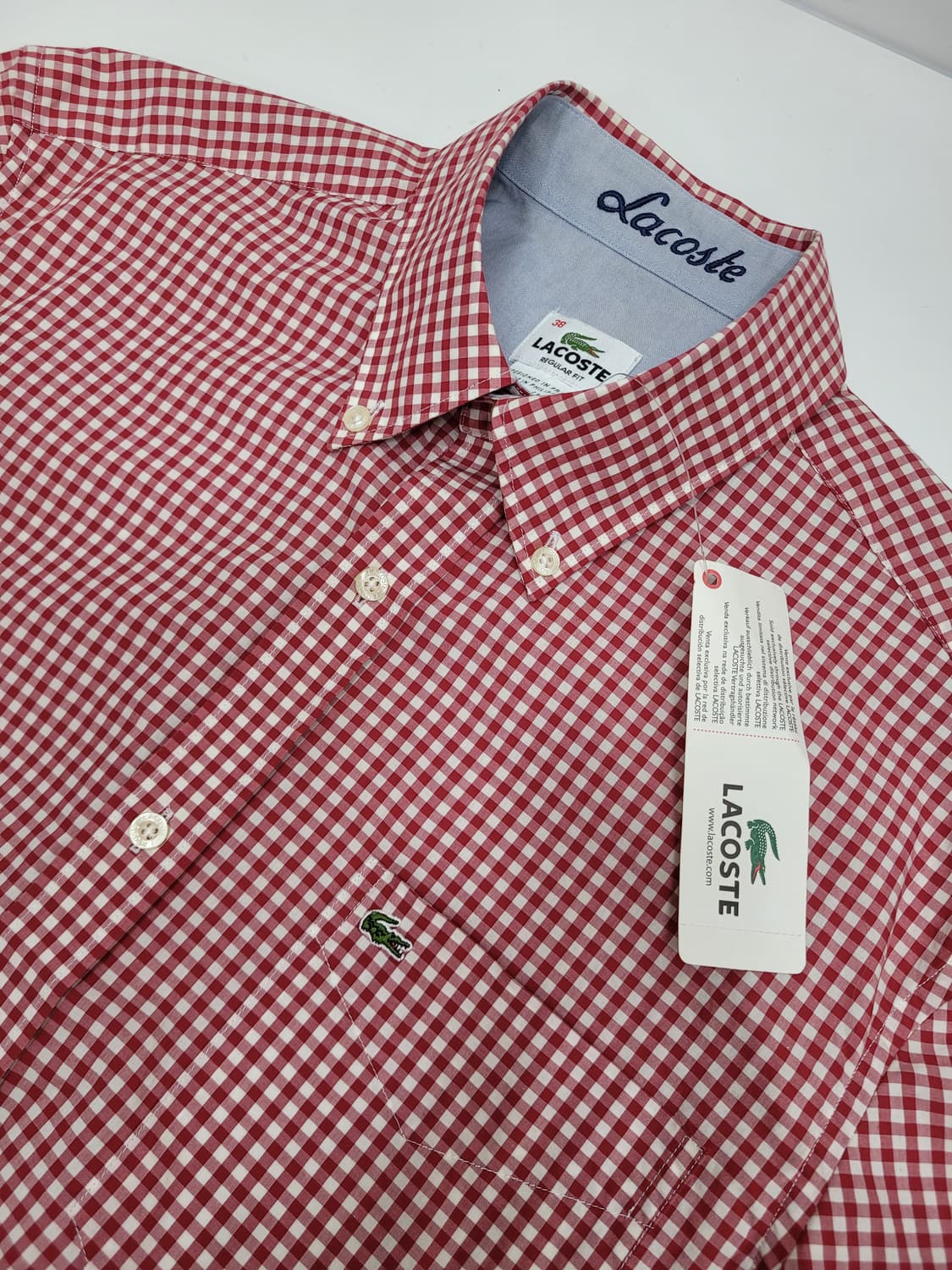 (새상품) LACOSTE 라코스테 레귤러핏 체크 셔츠 / 남 38 (M) 상품이미지3