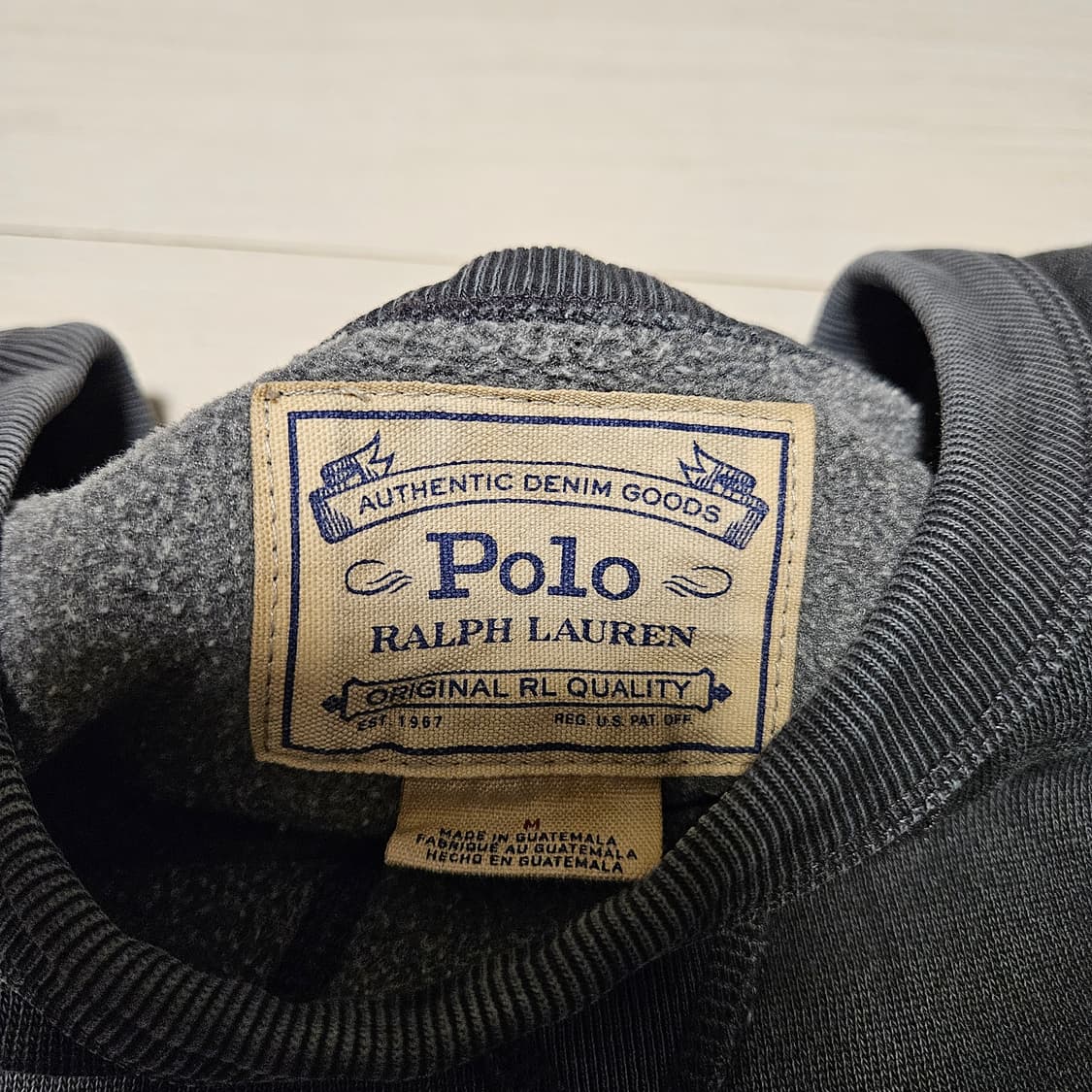 폴로 가먼트다이 맨투맨 - 폴로 블랙 /M사이즈 상품이미지3