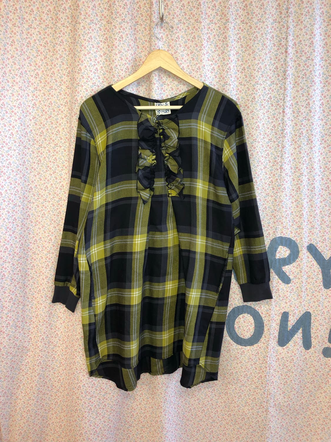 Check frill dress 상품이미지1