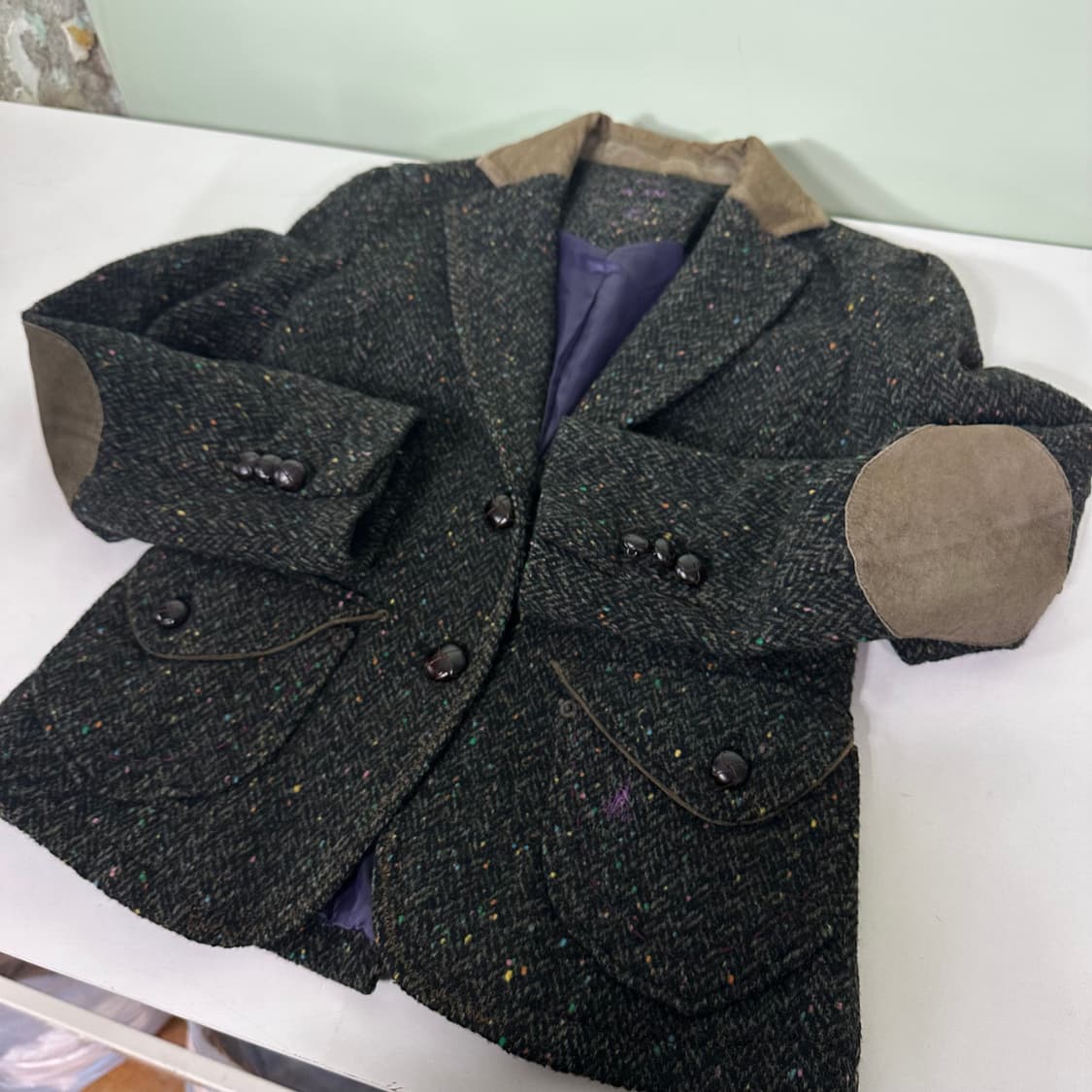 우먼M 빈폴레이디스 나염 스웨이드배색 암패치 하운드투스체크 블레이져 상품이미지2