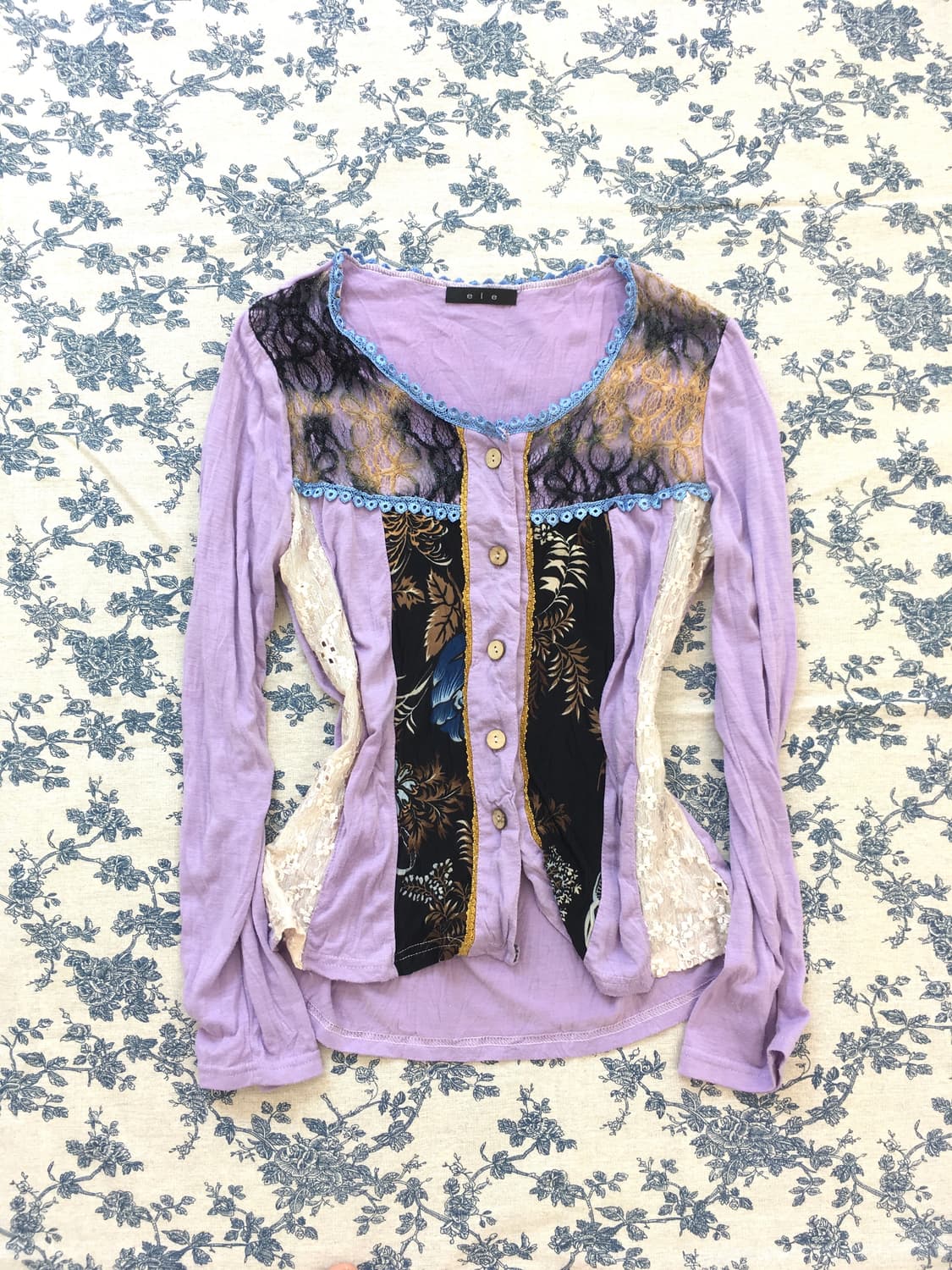jpn vintage archive patchwork lace cardi 상품이미지1